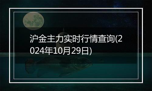 沪金主力实时行情查询(2024年10月29日)