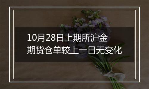 10月28日上期所沪金期货仓单较上一日无变化