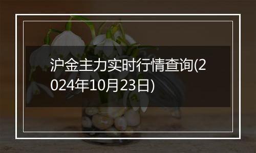 沪金主力实时行情查询(2024年10月23日)