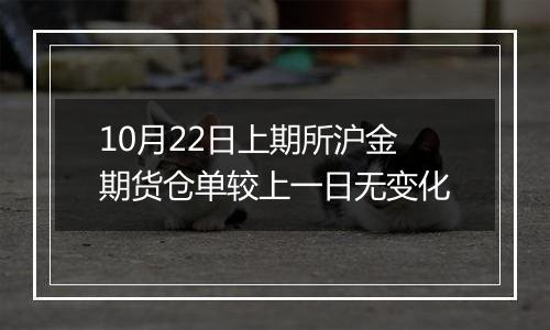 10月22日上期所沪金期货仓单较上一日无变化