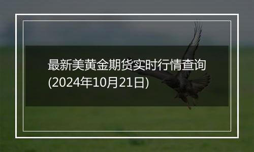 最新美黄金期货实时行情查询(2024年10月21日)