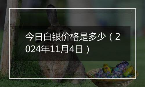 今日白银价格是多少（2024年11月4日）