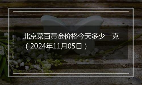 北京菜百黄金价格今天多少一克（2024年11月05日）