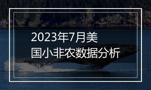 2023年7月美国小非农数据分析