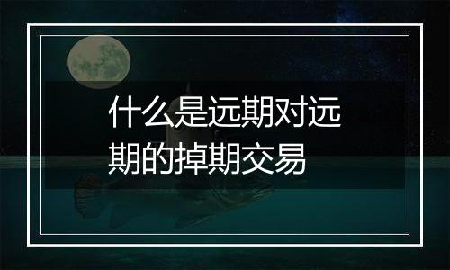 什么是远期对远期的掉期交易