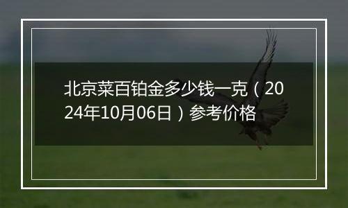 北京菜百铂金多少钱一克（2024年10月06日）参考价格