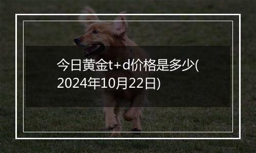 今日黄金t+d价格是多少(2024年10月22日)