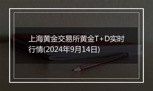 上海黄金交易所黄金T+D实时行情(2024年9月14日)