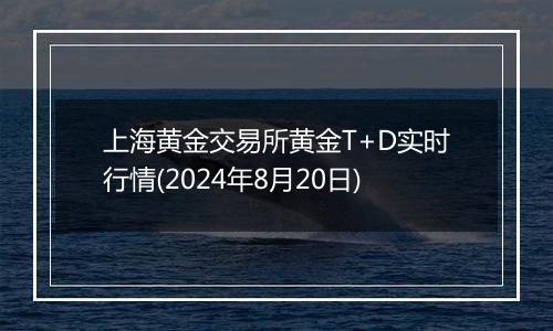 上海黄金交易所黄金T+D实时行情(2024年8月20日)