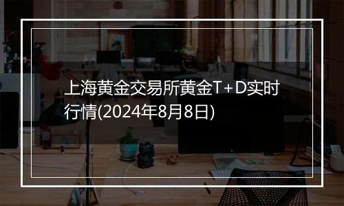 上海黄金交易所黄金T+D实时行情(2024年8月8日)