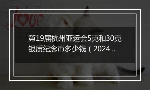 第19届杭州亚运会5克和30克银质纪念币多少钱（2024年11月06日）