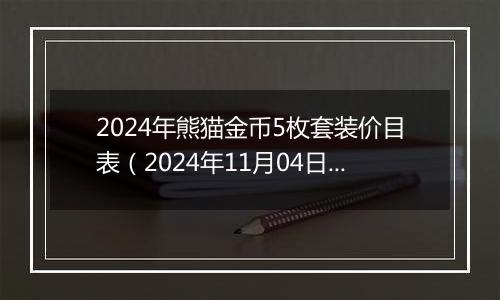 2024年熊猫金币5枚套装价目表（2024年11月04日）