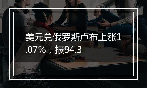 美元兑俄罗斯卢布上涨1.07%，报94.3