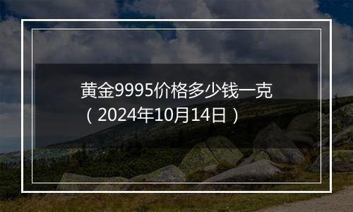 黄金9995价格多少钱一克（2024年10月14日）