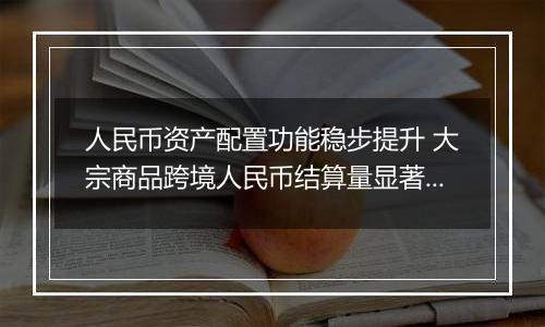 人民币资产配置功能稳步提升 大宗商品跨境人民币结算量显著增长