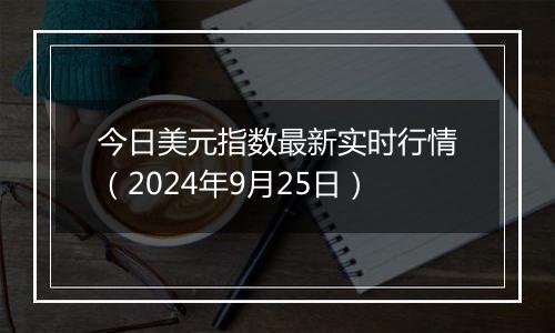 今日美元指数最新实时行情（2024年9月25日）