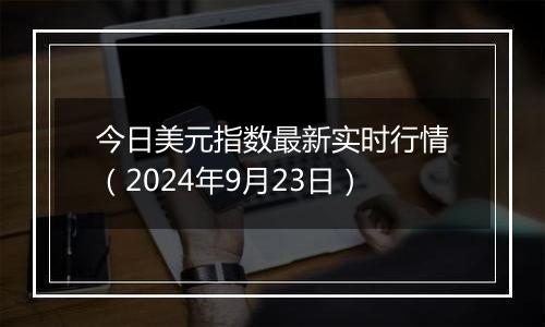 今日美元指数最新实时行情（2024年9月23日）