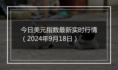 今日美元指数最新实时行情（2024年9月18日）