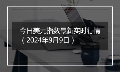 今日美元指数最新实时行情（2024年9月9日）