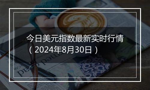 今日美元指数最新实时行情（2024年8月30日）