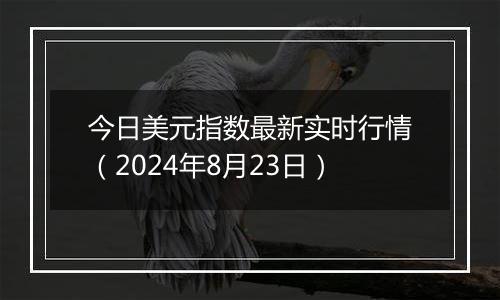 今日美元指数最新实时行情（2024年8月23日）