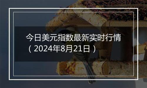 今日美元指数最新实时行情（2024年8月21日）