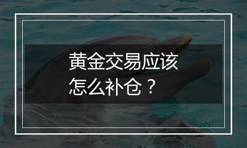 黄金交易应该怎么补仓？