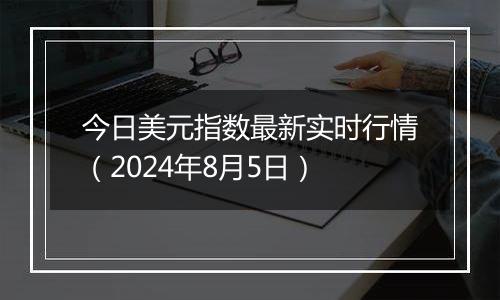 今日美元指数最新实时行情（2024年8月5日）