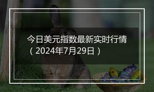 今日美元指数最新实时行情（2024年7月29日）