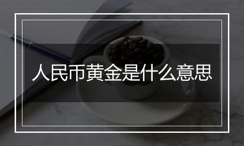 人民币黄金是什么意思