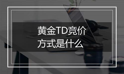 黄金TD竞价方式是什么