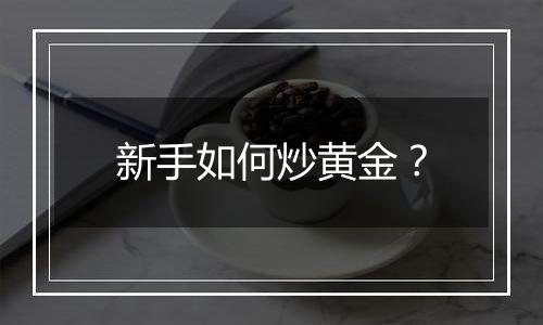 新手如何炒黄金？