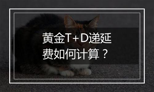 黄金T+D递延费如何计算？