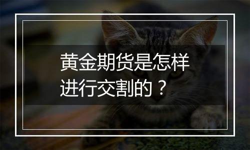 黄金期货是怎样进行交割的？