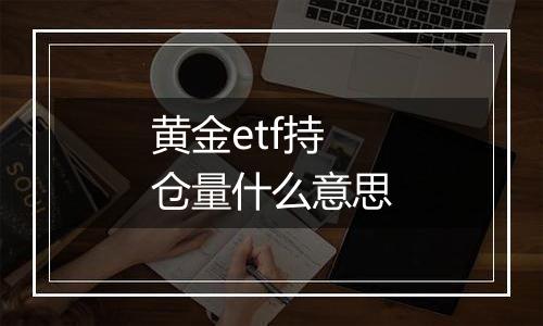 黄金etf持仓量什么意思