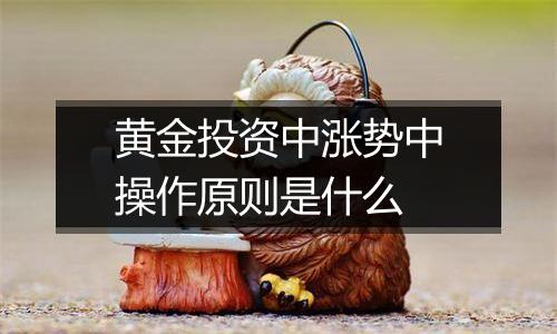 黄金投资中涨势中操作原则是什么