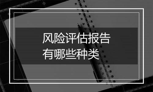 风险评估报告有哪些种类