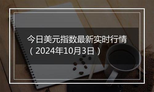 今日美元指数最新实时行情（2024年10月3日）