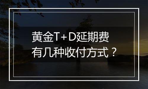 黄金T+D延期费有几种收付方式？