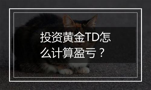 投资黄金TD怎么计算盈亏？