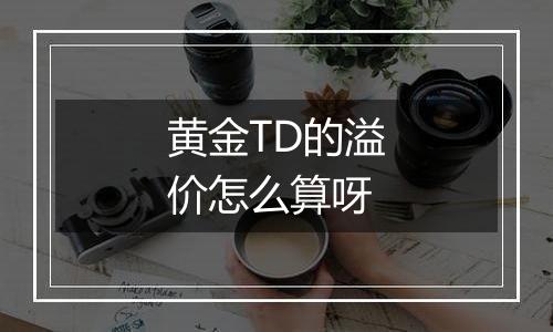 黄金TD的溢价怎么算呀