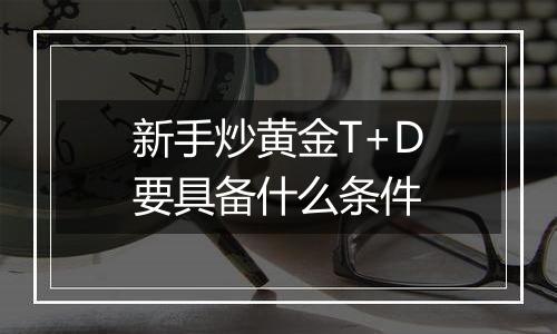 新手炒黄金T+D要具备什么条件