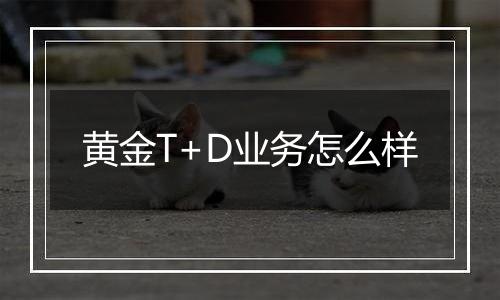 黄金T+D业务怎么样