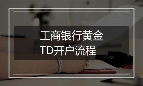 工商银行黄金TD开户流程