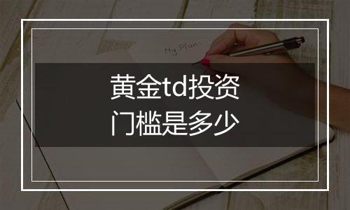 黄金td投资门槛是多少