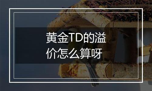 黄金TD的溢价怎么算呀