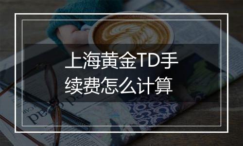 上海黄金TD手续费怎么计算