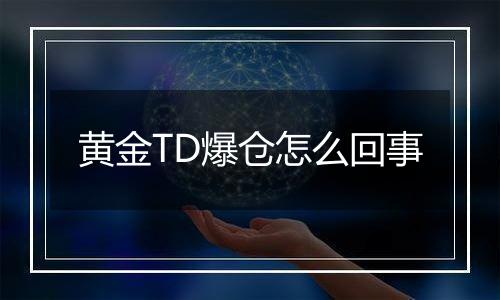 黄金TD爆仓怎么回事