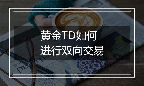 黄金TD如何进行双向交易