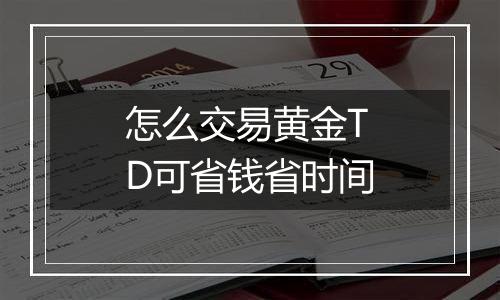 怎么交易黄金TD可省钱省时间